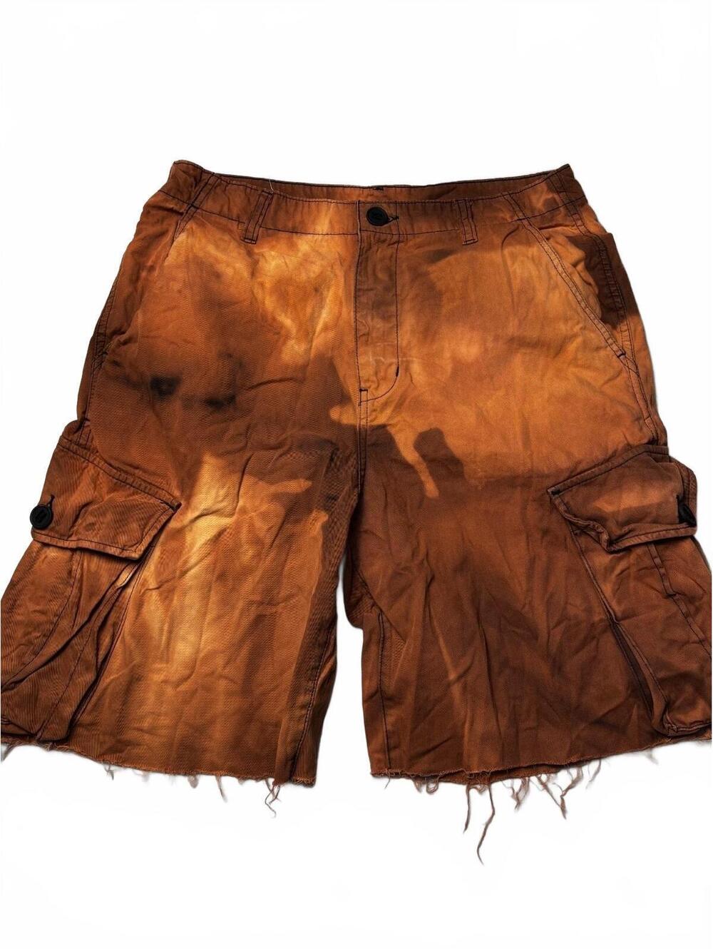Zara Men's Cargo Shorts Brown Distressed Size EUR 42 / US 32